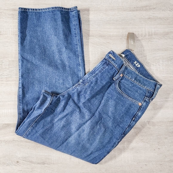 NWT Women J.Crew Petite High-Rise '90s Wide-Leg Jean in Antique Blue Wash Sz P32 - Picture 5 of 10